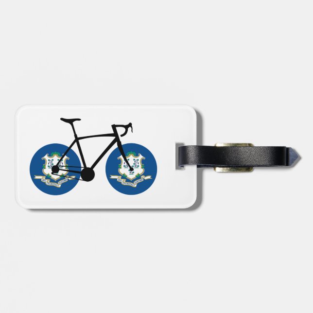 Connecticut-Flagge Radfahren Gepäckanhänger (Rückseite horizontal)