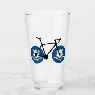 Connecticut-Flagge Radfahren Glas