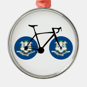 Connecticut-Flagge Radfahren Ornament Aus Metall