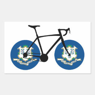 Connecticut-Flagge Radfahren Rechteckiger Aufkleber