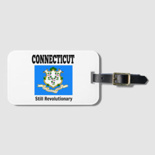 Connecticut-Flagge und Motto Gepäckanhänger