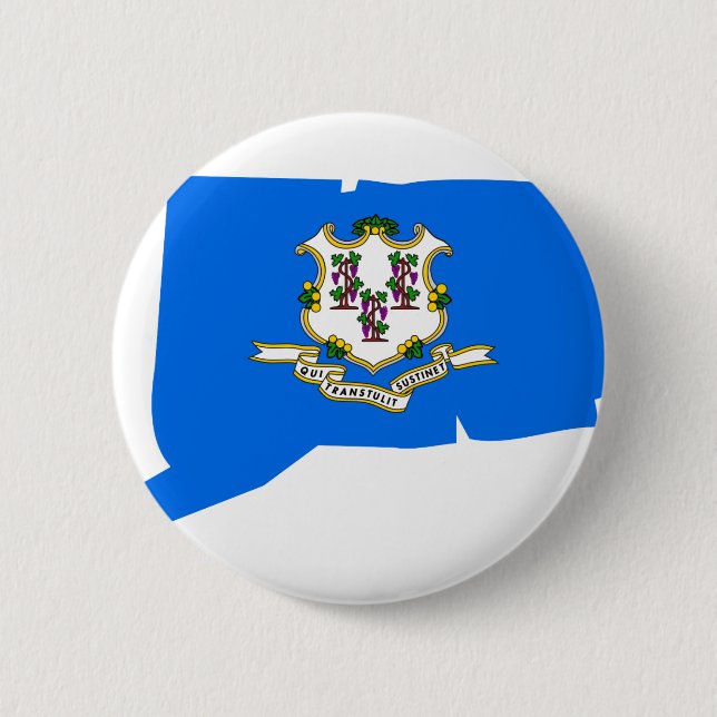 Connecticut-Flaggen-Karte Button (Vorderseite)