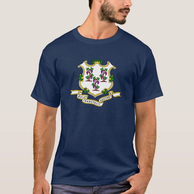 Connecticut-Flaggen-Thema 00 T-Shirt (Vorderseite)