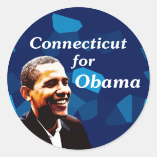 Connecticut für Obama Runder Aufkleber