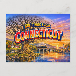 Connecticut Grußkarte Postkarte
