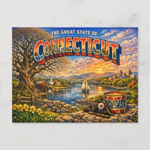 Connecticut Grußkarte Postkarte