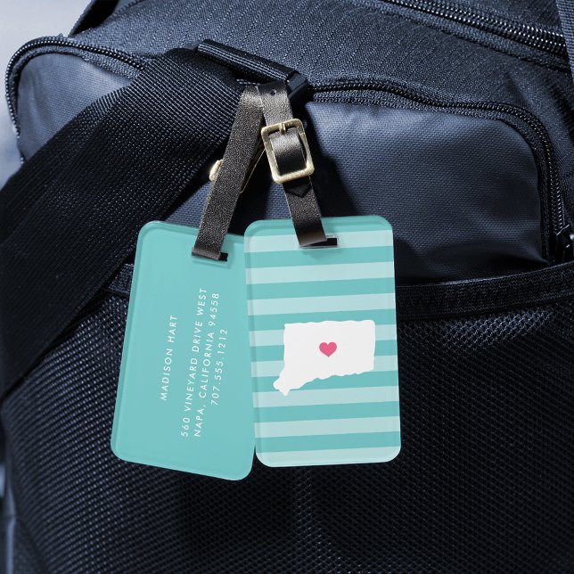 Connecticut Heart | Zuhause Staat Gepäckanhänger (Von Creator hochgeladen)