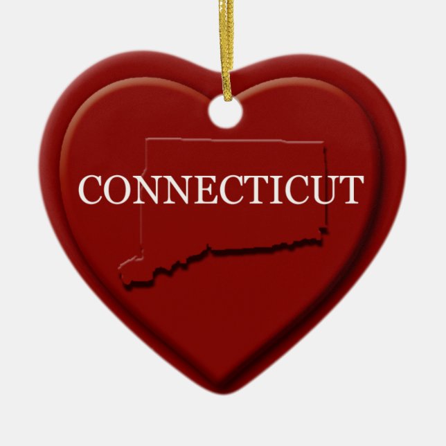 Connecticut Herz Karte Weihnachtsschmuck (Vorne)