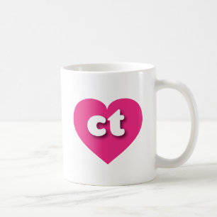 Connecticut Hot-Pink-Herz - I Liebe Kaffeetasse