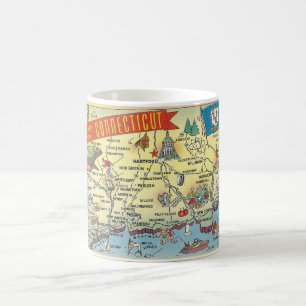 Connecticut-Karte-Mug Kaffeetasse