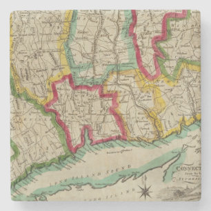 Connecticut-Karte Steinuntersetzer