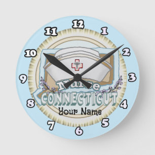 Connecticut Krankenschwester Runde Wanduhr