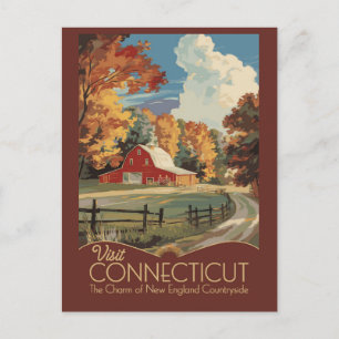 Connecticut Landreise Kunst Vintage Postkarte