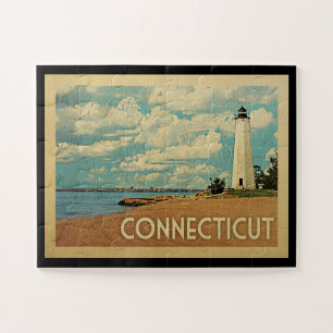 Connecticut Lighthouse Vintage Travel