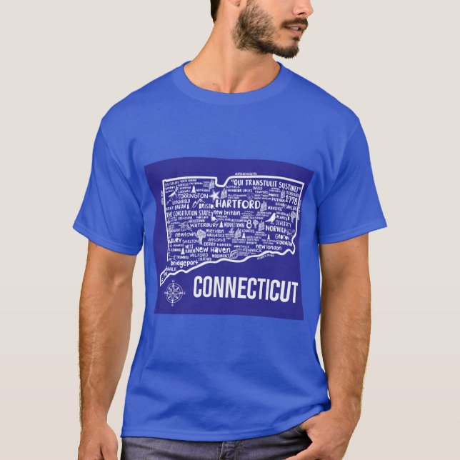 Connecticut Map 2 T-Shirt (Vorderseite)