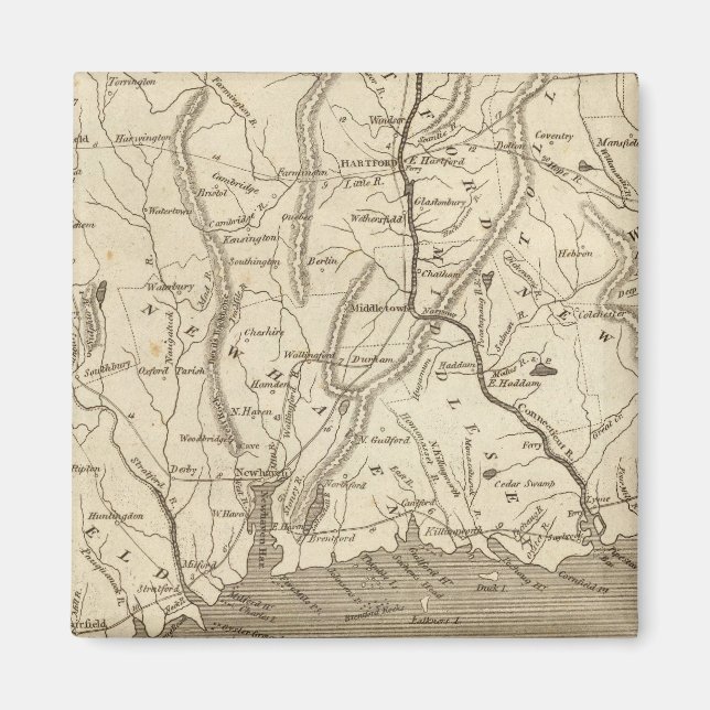 Connecticut Map von Arrowsmith Magnet (Vorne)