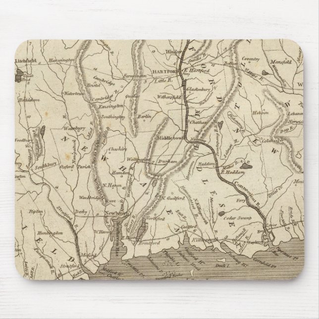 Connecticut Map von Arrowsmith Mousepad (Vorne)