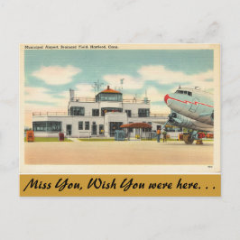 Connecticut, Municipal Airport, Hartford Postkarte
