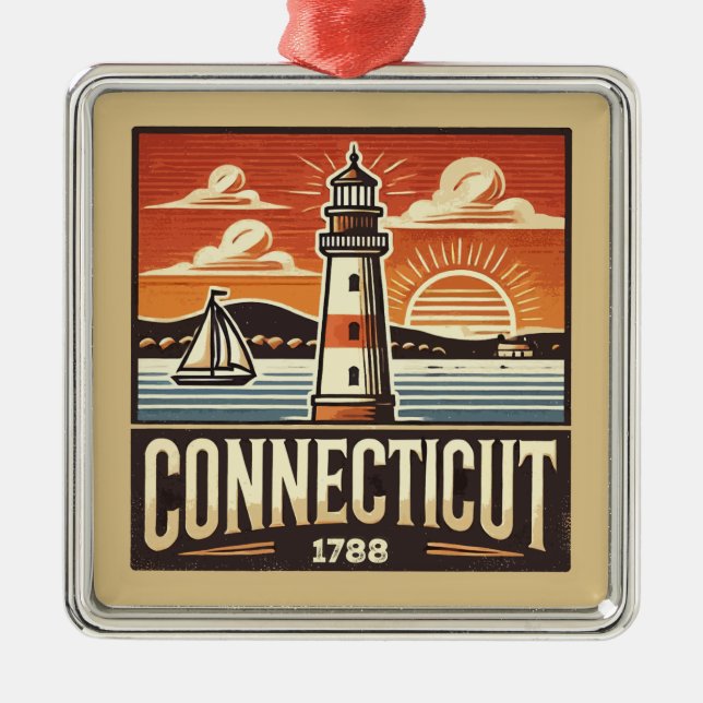Connecticut Ornament Aus Metall (Vorne)