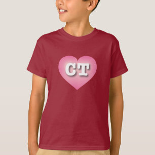 Connecticut Pink Fade Heart - I Liebe CT T-Shirt