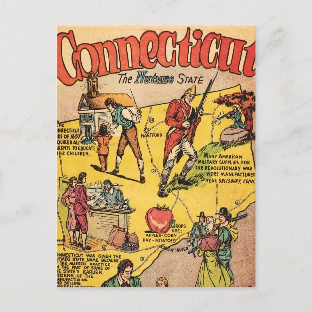 Connecticut Postkarte (Vorderseite)