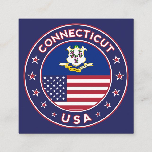 Connecticut Quadratische Visitenkarte (Vorderseite)