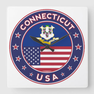 Connecticut Quadratische Wanduhr