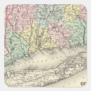 Connecticut Quadratischer Aufkleber