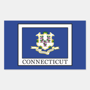 Connecticut Rechteckiger Aufkleber