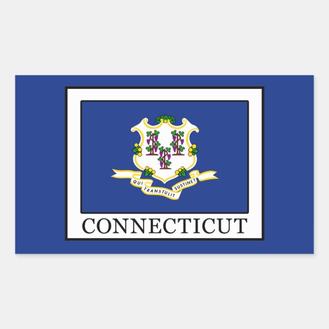 Connecticut Rechteckiger Aufkleber (Vorderseite)