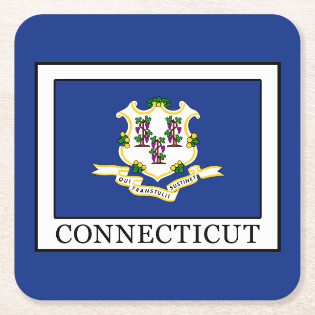 Connecticut Rechteckiger Pappuntersetzer (Vorderseite)