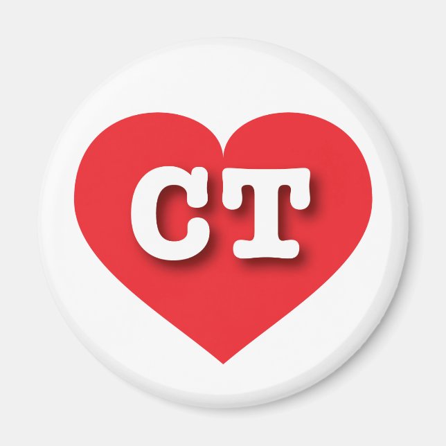Connecticut Red Heart - I Liebe CT Magnet (Vorne)