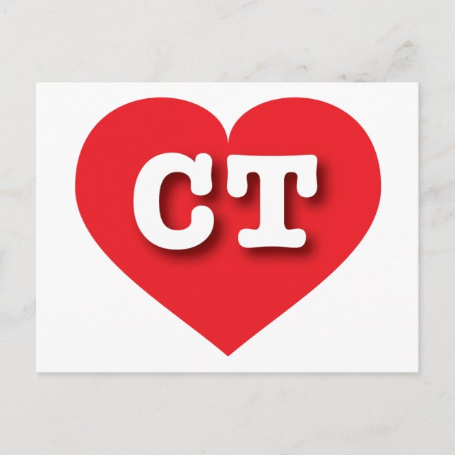 Connecticut Red Heart - I Liebe CT Postkarte (Vorderseite)