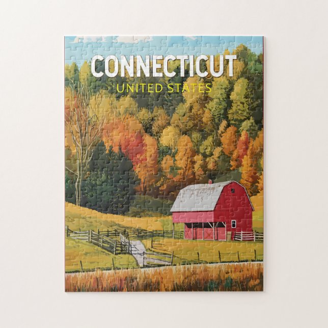 Connecticut Reise Kunst Vintage (Vertikal)