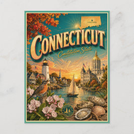 Connecticut Retro-Reise-Andenken-Postkarte Postkarte