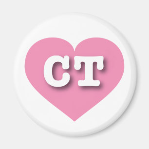 Connecticut Rosa Herz - I Liebe CT Magnet