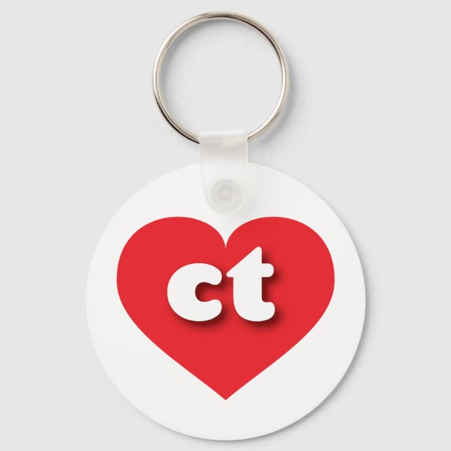 Connecticut - Rotes Herz - I Liebe Schlüsselanhänger (Vorderseite)