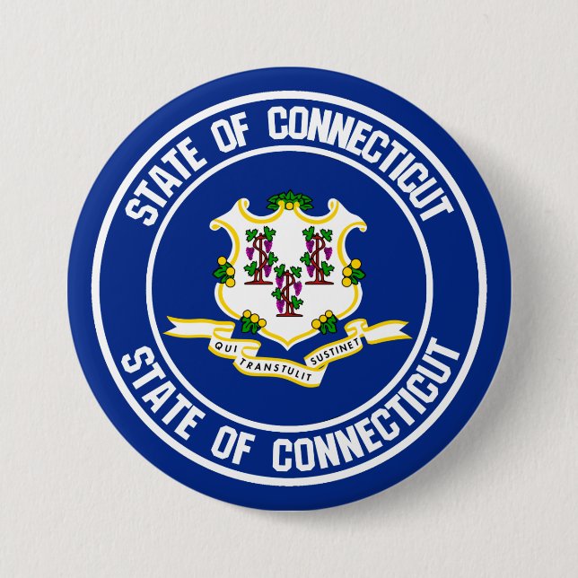 Connecticut Round-Emblem Button (Vorderseite)