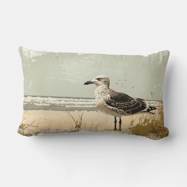 Connecticut Seagull Throw Kissen (Rückseite)
