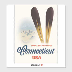 Connecticut Ski Aufkleber