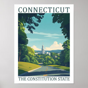 Connecticut - Staat Art Travel Poster