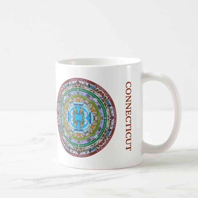 Connecticut Staat Mandala Tasse (Rechts)