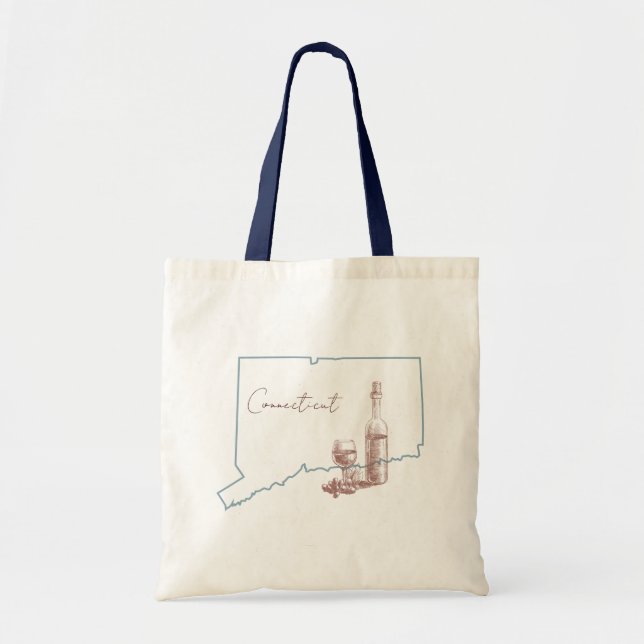 Connecticut Staat Weinflasche Tasche (Vorne)