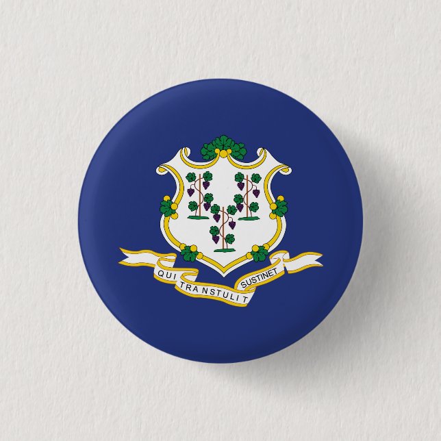Connecticut Staatsflagge Button (Vorderseite)