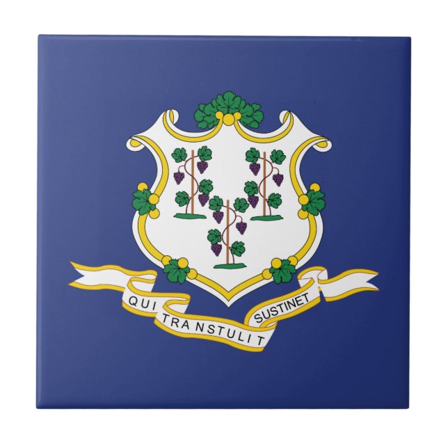 Connecticut Staatsflagge Fliese (Vorderseite)