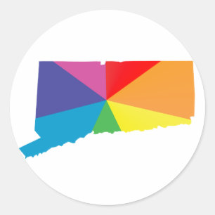Connecticut Stolz. Runder Aufkleber