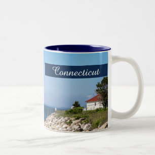 Connecticut-Strände und Leuchtturm-Tasse Zweifarbige Tasse