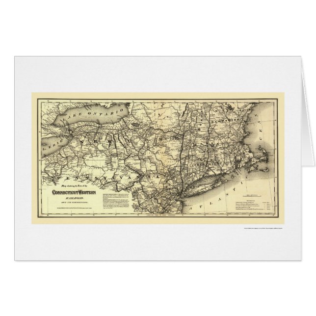 Connecticut- u. Western-Eisenbahn-Karte 1871 (Vorderseite (Horizontal))