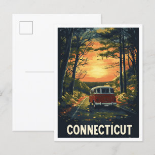 Connecticut USA Art Vintage Travel Postkarte
