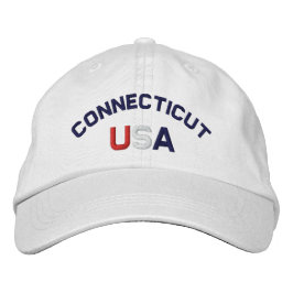 Connecticut USA bestickt mit White Hat Bestickte Baseballkappe